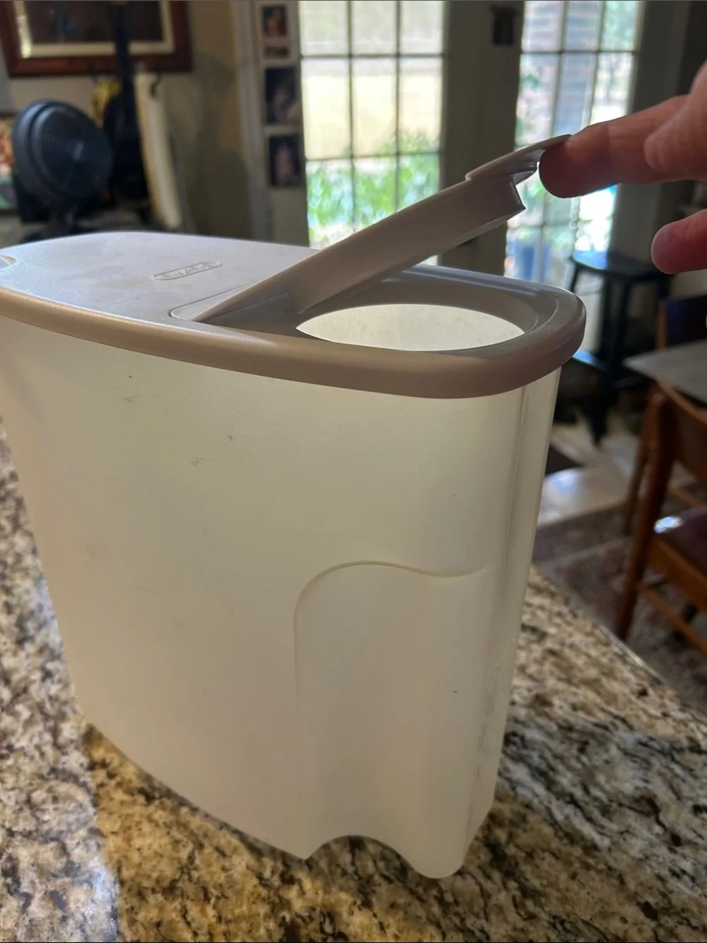 Convenient White Kitchen Food Storage Container with Secure Lid